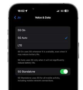 由于Jio5G上的SIM卡安全性不足5G Standalone不可用