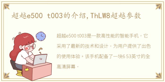 超越e500 t003的介绍,ThLW8超越参数