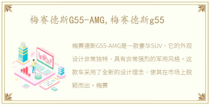 梅赛德斯G55-AMG,梅赛德斯g55