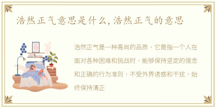 浩然正气意思是什么,浩然正气的意思