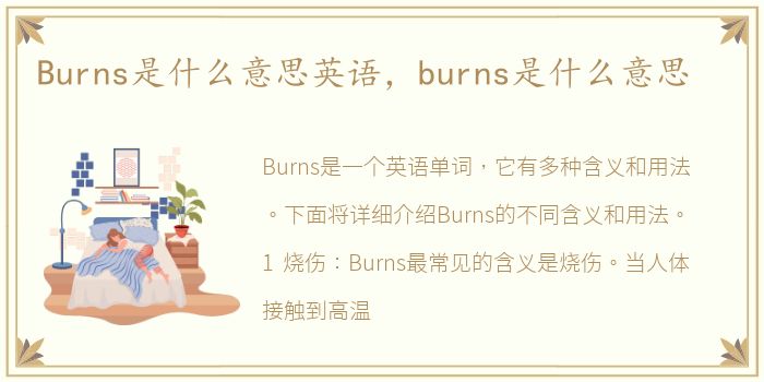 Burns是什么意思英语，burns是什么意思