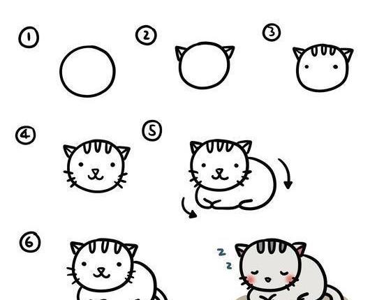 可爱小猫简笔画怎么画 可爱的小猫卡通画