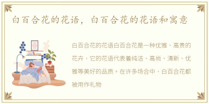 白百合花的花语，白百合花的花语和寓意
