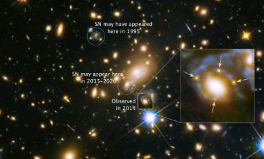 来自超新星Refsdal的光帮助天文学家测量宇宙的膨胀率