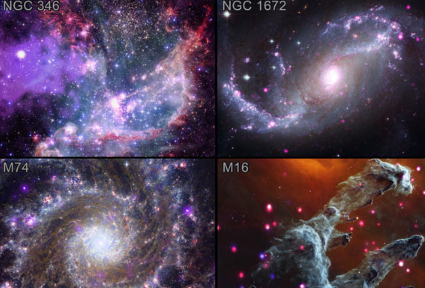 韦伯捕获了两个星系恒星形成星云和星团