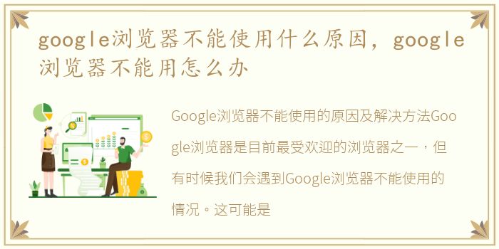 google浏览器不能使用什么原因，google浏览器不能用怎么办