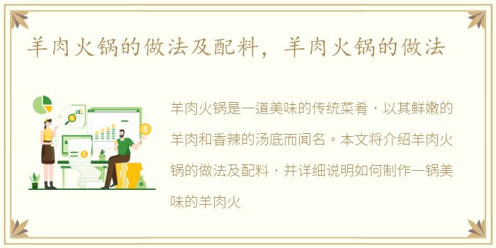 羊肉火锅的做法及配料，羊肉火锅的做法
