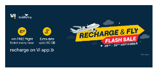 Vi在Vi应用程序上为预付费用户推出Recharge&Fly优惠