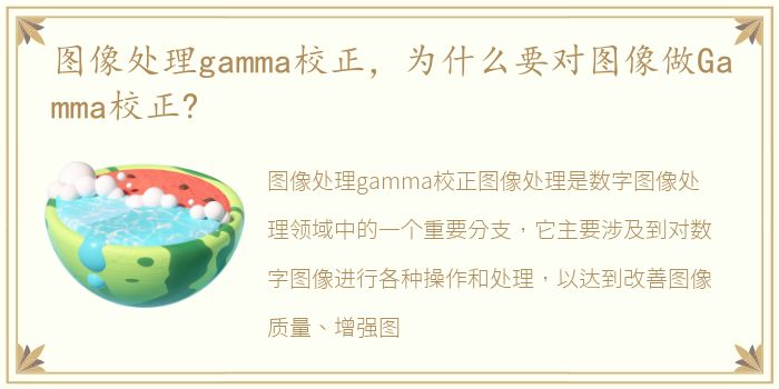 图像处理gamma校正，为什么要对图像做Gamma校正?