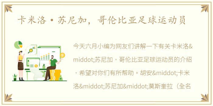 卡米洛·苏尼加，哥伦比亚足球运动员