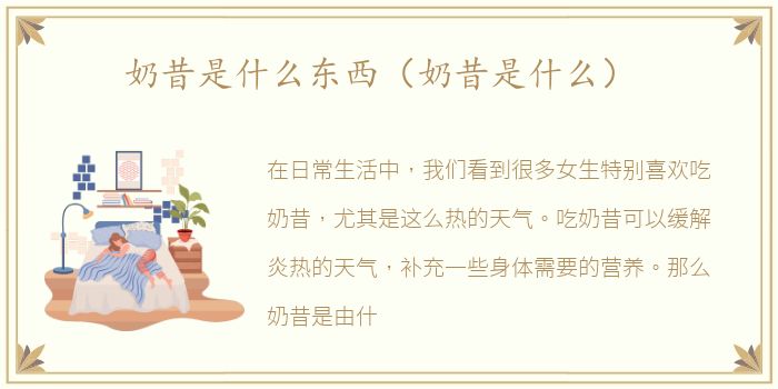 奶昔是什么东西（奶昔是什么）