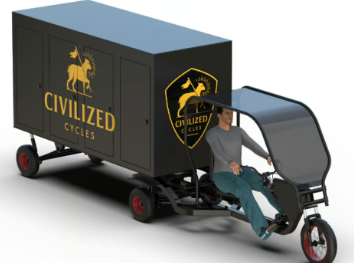 Civilized Cycles正在开发带有踏板辅助的半三轮货运车