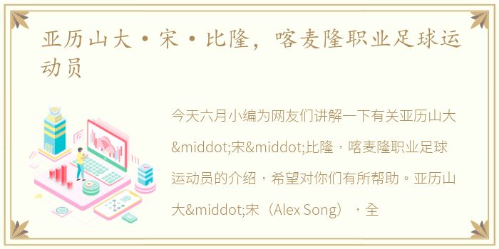 亚历山大·宋·比隆，喀麦隆职业足球运动员