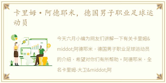 卡里姆·阿德耶米，德国男子职业足球运动员