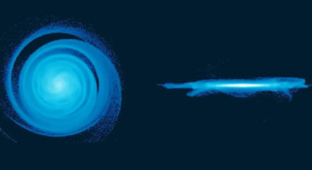 ALMA探测到古代棒状螺旋星系盘中的地震波纹