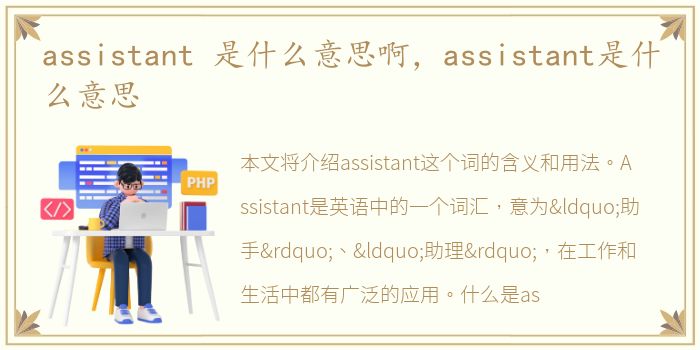 assistant 是什么意思啊，assistant是什么意思