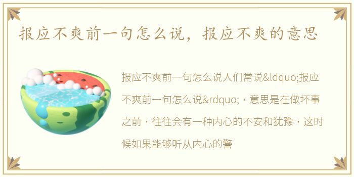 报应不爽前一句怎么说，报应不爽的意思