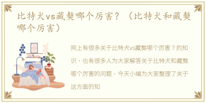 比特犬vs藏獒哪个厉害？（比特犬和藏獒哪个厉害）