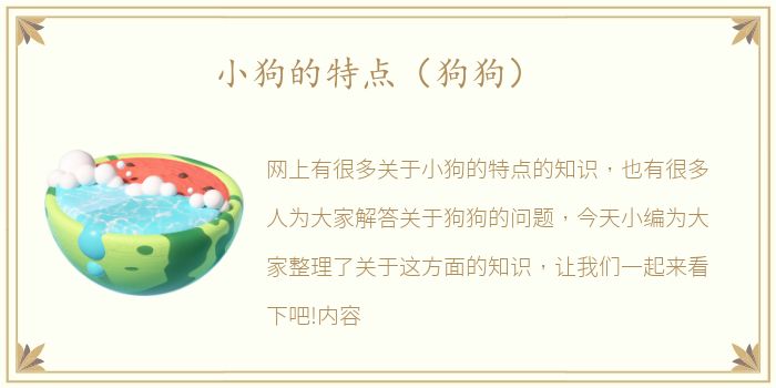 小狗的特点（狗狗）