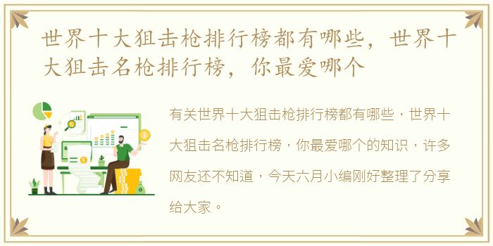 世界十大狙击枪排行榜都有哪些，世界十大狙击名枪排行榜，你最爱哪个