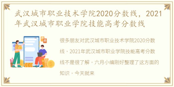 武汉城市职业技术学院2020分数线，2021年武汉城市职业学院技能高考分数线