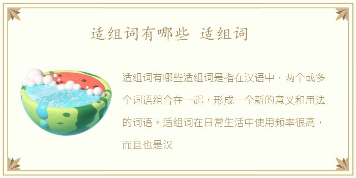 适组词有哪些 适组词