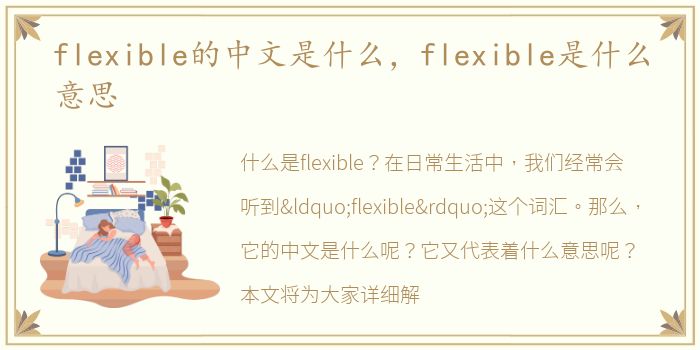 flexible的中文是什么，flexible是什么意思