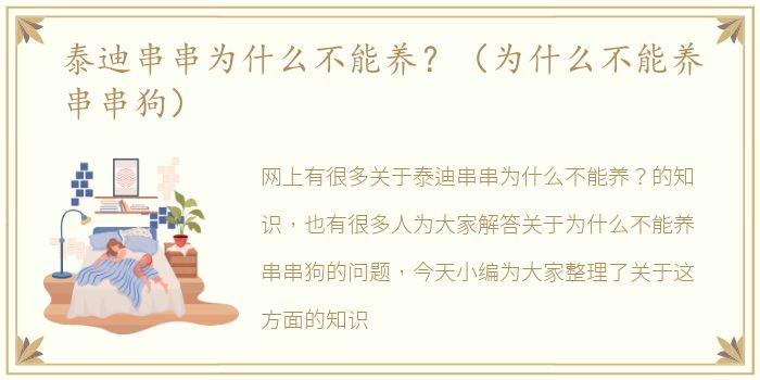 泰迪串串为什么不能养？（为什么不能养串串狗）