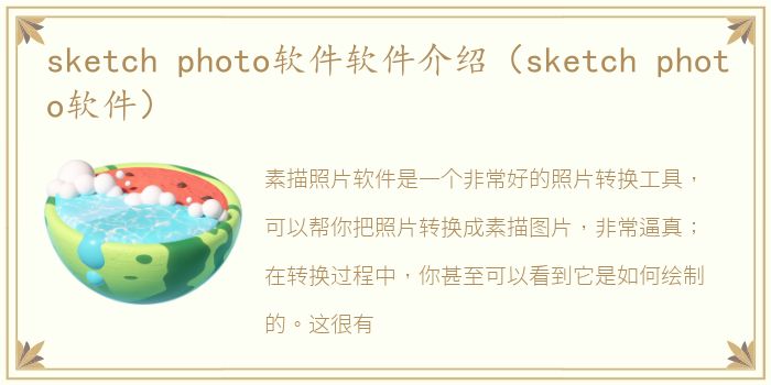 sketch photo软件软件介绍（sketch photo软件）