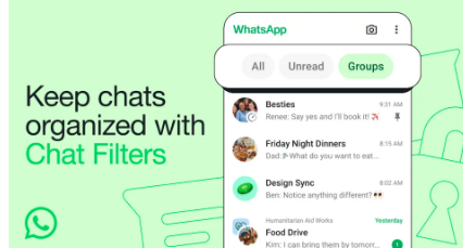 WhatsApp的新聊天过滤器让您更轻松地查找未读消息