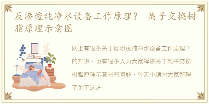 反渗透纯净水设备工作原理？ 离子交换树脂原理示意图