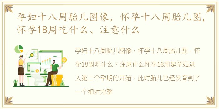 孕妇十八周胎儿图像，怀孕十八周胎儿图,怀孕18周吃什么、注意什么