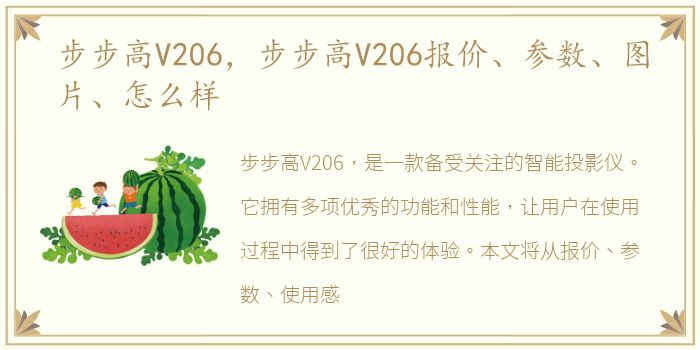 步步高V206，步步高V206报价、参数、图片、怎么样