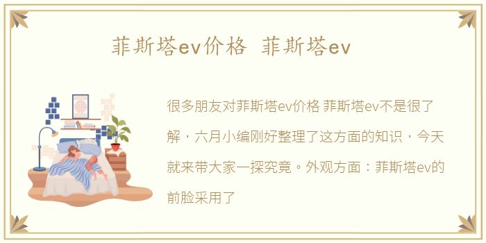 菲斯塔ev价格 菲斯塔ev